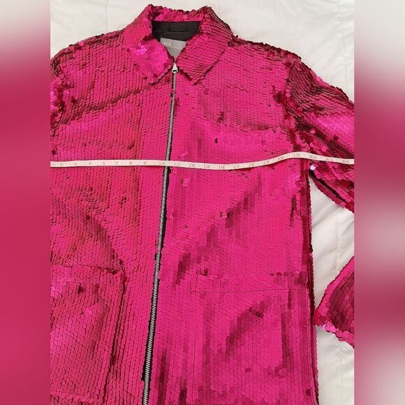 Asos Sz 8 hot pink sequin blazer jacket - Picture 8 of 9